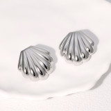 Ocean shell shaped earrings ins do not fade cold wind stainless steel earrings for women