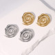 Gold plated earrings with spiral style, cool and non fading stainless steel earrings