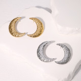 Moon earrings ins niche high-end French style non fading stainless steel earrings