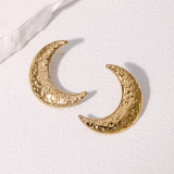 Moon earrings ins niche high-end French style non fading stainless steel earrings