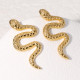 Serpentine shaped titanium steel earrings and non fading punk stainless steel earrings