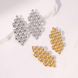 Geometric hollow earrings with exaggerated and non fading temperament, stainless steel earrings