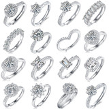 Wholesale Moissanite Ring 925 Silver Women's Ring   Adjustable Opening