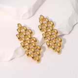 Geometric hollow earrings with exaggerated and non fading temperament, stainless steel earrings