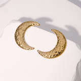 Moon earrings ins niche high-end French style non fading stainless steel earrings