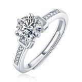 S925 silver ring moissanite Adjustable Opening