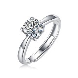 S925 silver ring moissanite Adjustable Opening