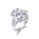 Egg shaped 12 carat women's ring S925 silver moissanite ring plated with platinum