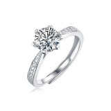 S925 silver ring moissanite Adjustable Opening
