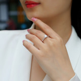 Moissanite ring S925 silver 1-carat closed ring