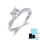 Moissanite ring S925 silver 1-carat closed ring