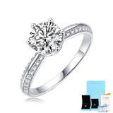 1ct  2ct 3ct 5ct moissanite S925 Silver Ring Party Wedding Women's Ring