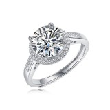 S925 silver ring moissanite Adjustable Opening