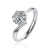 S925 silver ring moissanite Adjustable Opening