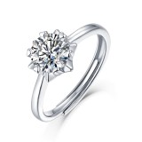 S925 silver ring moissanite Adjustable Opening