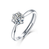 S925 silver ring moissanite Adjustable Opening