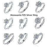 S925 silver ring moissanite Adjustable Opening