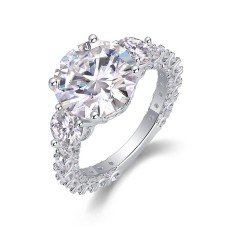 5-carat women's ring S925 pure silver moissanite ring