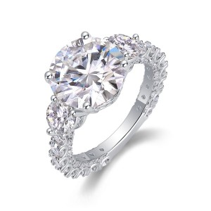 5-carat women's ring S925 pure silver moissanite ring