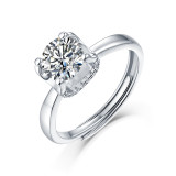 S925 silver ring moissanite Adjustable Opening