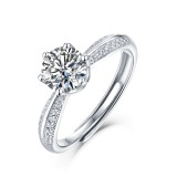 S925 silver ring moissanite Adjustable Opening
