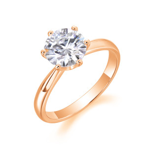 Wholesale six claw set S925 silver moissanite plated 18K white gold wedding ring