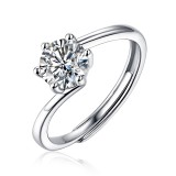 S925 silver ring moissanite Adjustable Opening