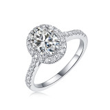 New women's S925 silver 3CT moissanite ring electroplated with 18K gold