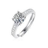 S925 silver ring moissanite Adjustable Opening