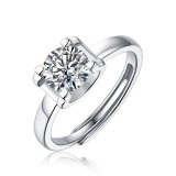 S925 silver ring moissanite Adjustable Opening