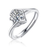 S925 silver ring moissanite Adjustable Opening