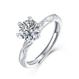S925 silver ring moissanite Adjustable Opening