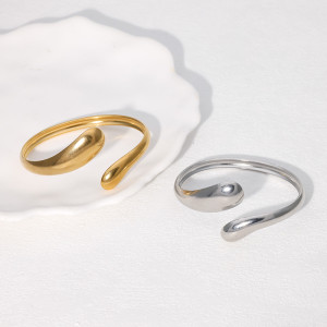 Stainless steel open bangle does not fade 18k gold-plated titanium steel bangle jewelry