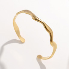 Titanium steel bracelet wave shaped stainless steel bracelet fashion bracelet
