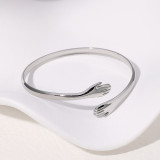 Titanium steel bracelet with an open mouth that hugs the palm and does not fade stainless steel bracelet