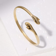 Titanium steel bracelet with an open mouth that hugs the palm and does not fade stainless steel bracelet