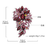 Purple crystal brooch clip, women's clothing accessories, chest flower scarf buckle