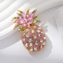 Colorful diamond studded fruit pineapple brooch, chest flower, women's accessories, brooch jewelry
