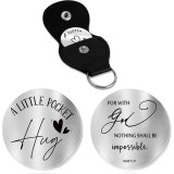 Inspirational Text Token Decision Coin Gift for Friends Stainless Steel Keychain Car Key Pendant