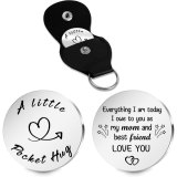 Inspirational Text Token Decision Coin Gift for Friends Stainless Steel Keychain Car Key Pendant
