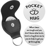 Inspirational Text Token Decision Coin Gift for Friends Stainless Steel Keychain Car Key Pendant