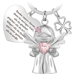 Smile Guardian Angel Jewelry Zircon Accessories Heart Keychain Bag Pendant Alloy Hanging Decor