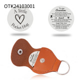 Pocket Embrace Token Stainless Steel Decision Coin Leather Case Keychain Creative Keychain
