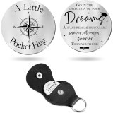 Inspirational Text Token Decision Coin Gift for Friends Stainless Steel Keychain Car Key Pendant
