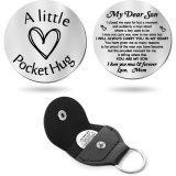 Inspirational Text Token Decision Coin Gift for Friends Stainless Steel Keychain Car Key Pendant