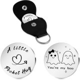 Inspirational Text Token Decision Coin Gift for Friends Stainless Steel Keychain Car Key Pendant
