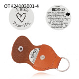 Pocket Embrace Token Stainless Steel Decision Coin Leather Case Keychain Creative Keychain