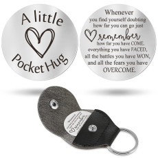 Inspirational Text Token Decision Coin Gift for Friends Stainless Steel Keychain Car Key Pendant
