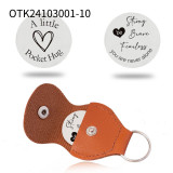 Pocket Embrace Token Stainless Steel Decision Coin Leather Case Keychain Creative Keychain