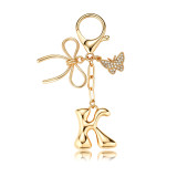 Letter Butterfly Keychain Pendant Love English Letter Metal Bag with Pendant